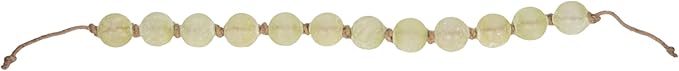 Modern Frosted Glass Bead for Home Decor and Bathroom - Refined Garland with Jute Cord Accent for Shelf and Coffee Table Styling - Light Reflective Piece for Office and Living Room - 3", Green