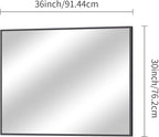 BONEWEI Bathroom Mirror,30x36 inch Wall Mirror for Bathroom Wall Mounted Black Rectangle Square Corner Mirrors, Black Bathroom Mirror for Living Room, Farmhouse, Bedroom Entryway, Horizontal/Vertical