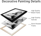 Bathroom Pictures Wall Decor Black and White Wall Art Funny Animal Canvas Print Giraffe in Bathtub Framed Farmhouse Painting Kids Bathroom Signs Decor