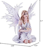 Pacific Giftware 4.5 Inch Fairyland Legends Winter Purple Fairy Winged Fairy with Flowers Statue Figurine (4.5H)