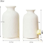 Hirdbrote Small Ceramic Vases for Decor 2-Piece, Flower Vase Vintage Decor Modern Farmhouse Rustic Home Decor, Wedding Centerpiece, Farmhouse Kitchen (5.5”& 4.7” Tall) (Beige & Black dot)