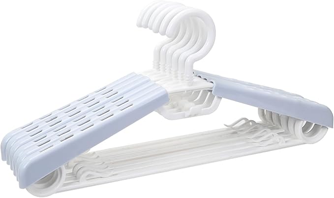 6-Pack Heavy Duty Plastic Extra-Wide Arm 15"-23" Suits Clothes Hangers with Swivel Hooks,Perfect for Coat,Jacket,Dress,Shirt,Trousers or Closet Space Saving,White