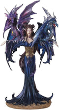 StealStreet SS-G-91276 Fairy Collection Pixie with Dragon Fantasy Figurine Figure Decoration , Navy Blue