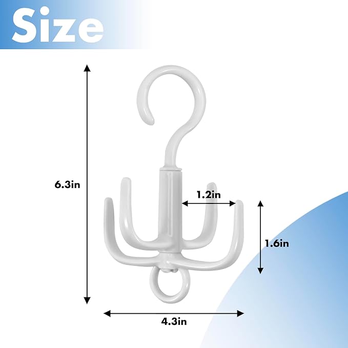 4Pcs Belt Hanger, Tie Hanger, Belt Organizer for Closet, 360°Rotating Portable, Space Saving Closet Organizers, Storage for Bra, Tank Top, Scarf, Purse,Kitchenware, Bath Products (Beige)