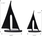 Saysmile Modern Sculptures Home Decor, Sailboat Decor Ornament, Boat Decorations Statue Decor, Art Sculptures and Statues, Sailboat Gifts Home Office Bathroom Shelf Decor (Black-2 Pack)