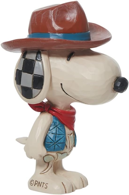 Enesco Peanuts by Jim Shore Snoopy Cowboy Miniature Figurine, 3.44 Inch, Multicolor