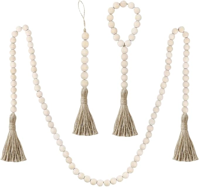 Home Decoration Bead Tassel String Wooden Beads Tassels Wall Hanging Decor Garland
