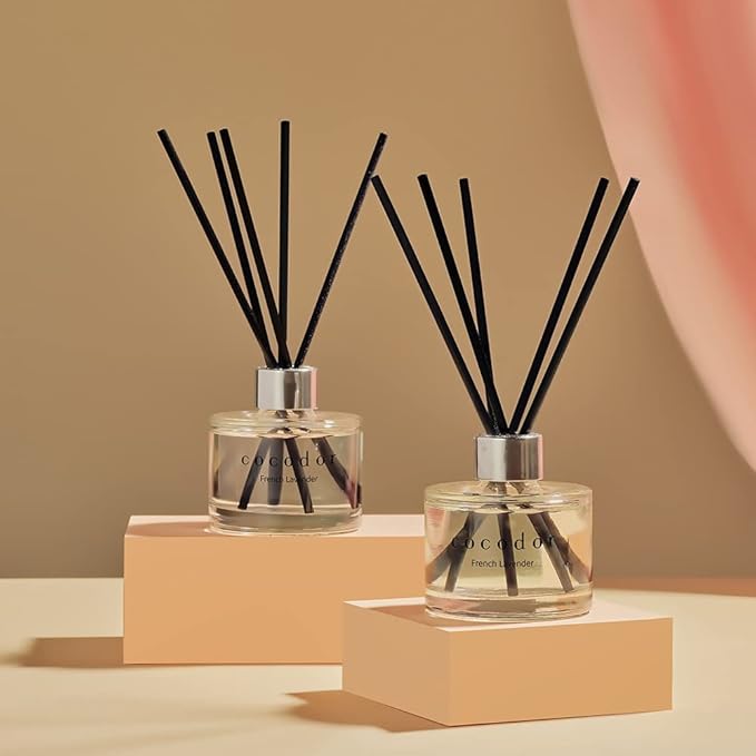 COCODOR Signature Reed Diffuser Set/Pure Cotton / 6.7oz /2 Pack/Home Fragrance Diffuser, Oil Scent Diffuser for Bathroom Shelf Decor