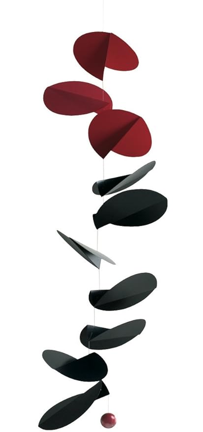 Turning Leaves Black/Red Hanging Mobile - 32 Inches Premium-Grade Cardstock - Handmade in Denmark by Flensted