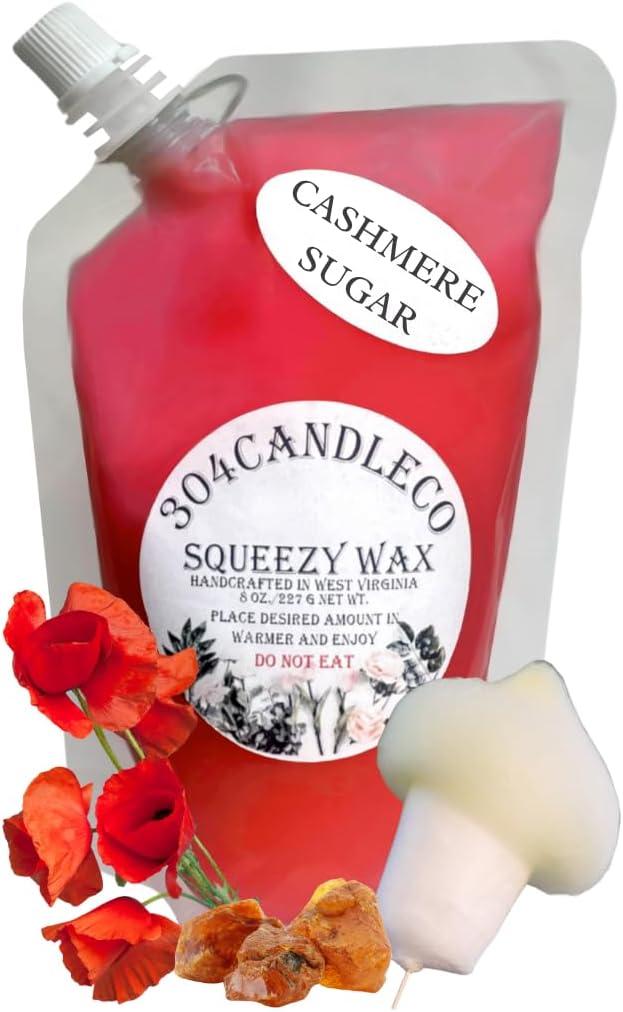 304CandleCo Large Squeeze Soy Wax Melt - 50 SCENTS! - Highly Fragrant & Hand-Crafted - Easy Mix & Match - American Made - Perfect for Wax Warmers (3oz, Cashmere Sugar)