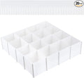 20PCS DIY Plastic Grid Drawer Dividers, Large Adjustable Drawer Storage Organizer (38cmx7cm) for Clutter Kitchen Cutlery Dresser Makeup Tools Socks Can Help Tidy Office Desk Clinic Bedroom