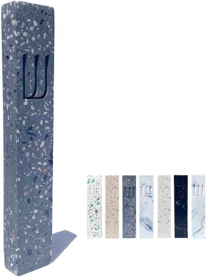 A&S Mezuzot A&S Modern Stone Mezuzah Case Design, Mezuza Cover for Scroll Protection, Easy Peel and Stick Houswarming Gift and Home Blessing