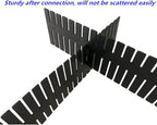 8pcs DIY Plastic Drawer Organizer Adjustable Drawer Dividers for Home Tidy Closet, Socks, Underwear, Office School Supplies, Kitchen Utensil Tools (Black)