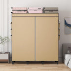 Portable Closet, 51.18" Large Capacity Clothing Storage Organizer with 3 Hanging Rods 6 Shelves 18 Side Pockets, Dustproof Sturdy Wardrobe for Bedroom Dorm Rental Apartment（Colour, Large）
