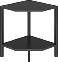 Creso hom Corner Shelf Stand, 2 Tier Industrial Corner Bookshelf, Multipurpose Standing Corner Display Shelf Countertop Organizer for Living Room Kitchen Bedroom Office, Black
