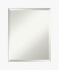 Amanti Art White Wall Mirror 25x21 Basic White Rectangle Bathroom Mirror for Wall Decor Living Room, Small Casual Wood Frame, Hangs Horizonally and Vertically, Bathroom Decor, Beveled Edge