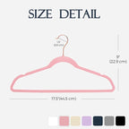 HOUSE DAY Pink Velvet Hangers 20 Pack, Premium Non-Slip Felt Clothes, Sturdy Heavy Duty Coat, Durable Hangers for Suits, Space Saving with No Hanger Mark, 360° Swivel Rotating Rose Gold Hook