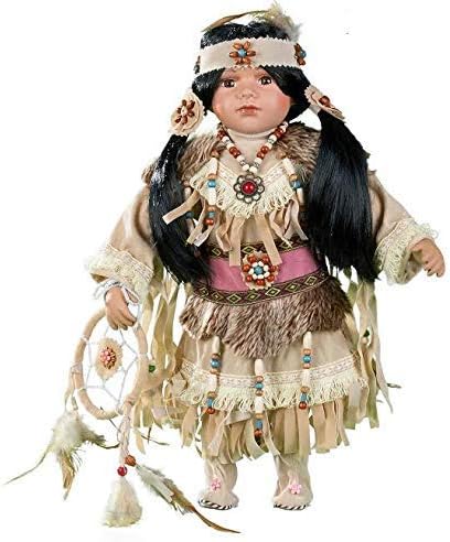 KINNEX COLLECTIONS SINCE 1997 16" Collectible Native American Indian Porcelain Doll (AYASIA) D16665
