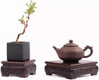 GOLDY&WENDY Square Solid Wood Pedestal Base Handmade Carving Rosewood Display Stand Vase Teapot Aquarium Lamp Display Risers
