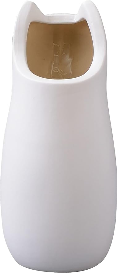PaletteLife Cat Umbrella Stand, Compact Ceramic Umbrella Holder for Entryway, Cute Scandinavian Decorative Umbrella Rack, White
