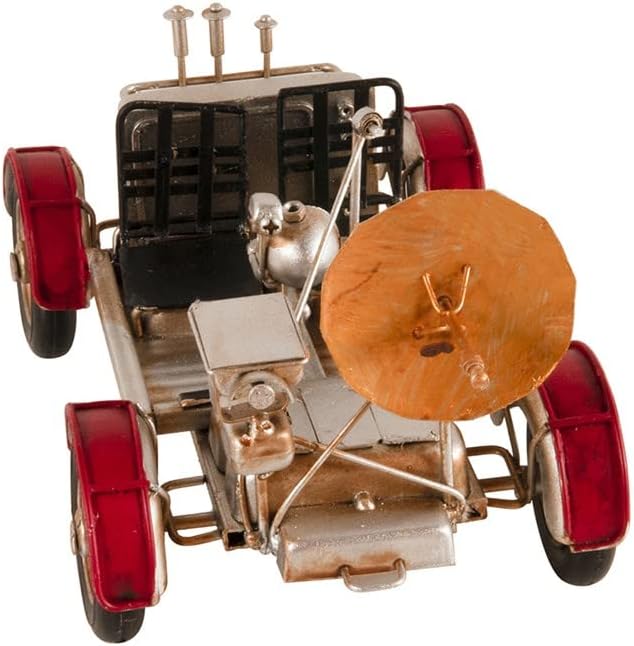 HomeRoots 5" Red and Silver Metal Hand Painted Model Car Tabletop Sculpture
