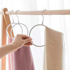 Belt/Scarf Hangers Organizer for Closet - 8 PCS Nonslip Large Scarves Holder Rack for Neckties, Winter Shawls Display, Pashminas (White)