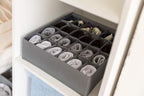 ALYER Collapsible Bra(A-C Cup) Drawer Organizer,Durable Cloth Storage Box Bins Dividers for Panties,Underwear,Socks,Lingerie(Gray-7 Cells)