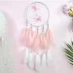 Pink Butterfly Dream Catcher Wall Decor, Girls DreamCatchers Wall Hanging Ornaments for Bedroom Home Decor Festival Gift