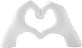 Golden Gesture Heart Decoration, Modern Love Statue Finger, Abstract Art Sculpture Home Wedding Decoration (White)