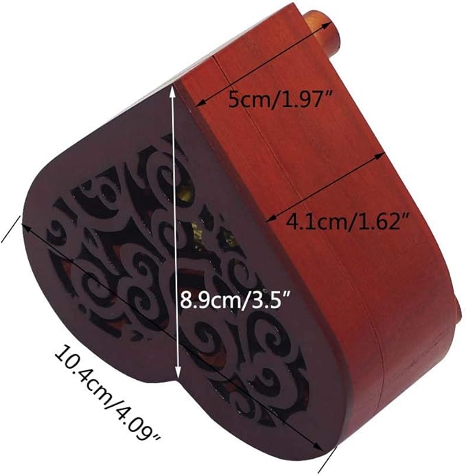 Pursuestar Beauty and The Beast Music Box, Heart Shaped Vintage Wood Mechanism Wind Up Musical Box Gift for Birthday Valentine