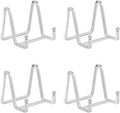 DIDUDIDU Plate Stands for Display Small - 3 Inch Iron Easel Holders for Decorative Plates, Picture Frames, Photos, Table Art - Gold - 4 Pack