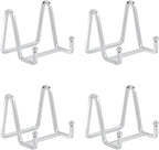 DIDUDIDU Plate Stands for Display Small - 3 Inch Iron Easel Holders for Decorative Plates, Picture Frames, Photos, Table Art - Gold - 4 Pack