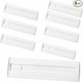 8 Pcs Drawer Dividers for Clothes, 3.15" High 11.34"-19.69" Adjustable Expandable Dresser Drawer Organizer, Clear Plastic Separators for Dresser, Baby Clothing (8, white‌)