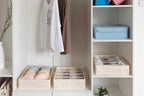 ALYER Collapsible Fabric Drawer Organizer Divider,Closet Storage Box Bins Containers for Panties,Underwear, Ties,Bras, Socks, Lingerie (Beige-24 Cells)