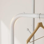 Clothes Garment Coat Rack Drying Clothing Racks Metal Freestanding for Hanging Clothes Portable Closet for Laundry Bedroom White