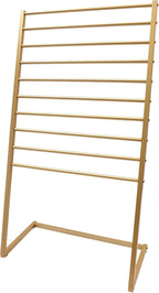 Scarf Organizer, Metal Hijab Organizer, 10 Tier Scarf Holder Hanger for Multiple Scarves, Freestanding Hijab Stand Belt Pants Hanging Rack for Home, Commercial, Clothing Store (Gold, 80cm)