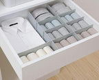8pcs DIY Plastic Drawer Organizer Adjustable Drawer Dividers for Home Tidy Closet, Socks, Underwear, Office School Supplies, Kitchen Utensil Tools (Grey)