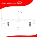 DEILSY™ Skirt Hangers Pants Hanger with Clips Hanger Shorts Clear Plastic Clothes with 2-Adjustable Clip Non-Slip Clothes Perfect for Pant, Pack of 25