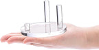 Hipiwe Clear Acrylic Display Stand - Three-Peg Display Easel Stands for Fossil Coral Geodes Rock Mineral Agate,Large Crystal Display Stand with Round Base, Set of 4