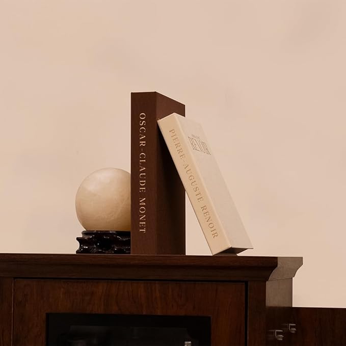 Aesthetic Decorative Books - Set of 2 Linen Fake/Faux Books Enhance Your Coffee Table, Living Room, Bookshelf, Bedside Table or Mantle, Stackable Modern Home Decor, Photo Storage and as a Keepsake Box