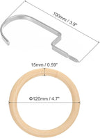 uxcell 4.7 Inch Scarf Ring Hanger, Scarf Organizer Holder Wooden Circles Rings Hanging Hook for Belt Tie Scarf, 10cm Length Hook (Silver)