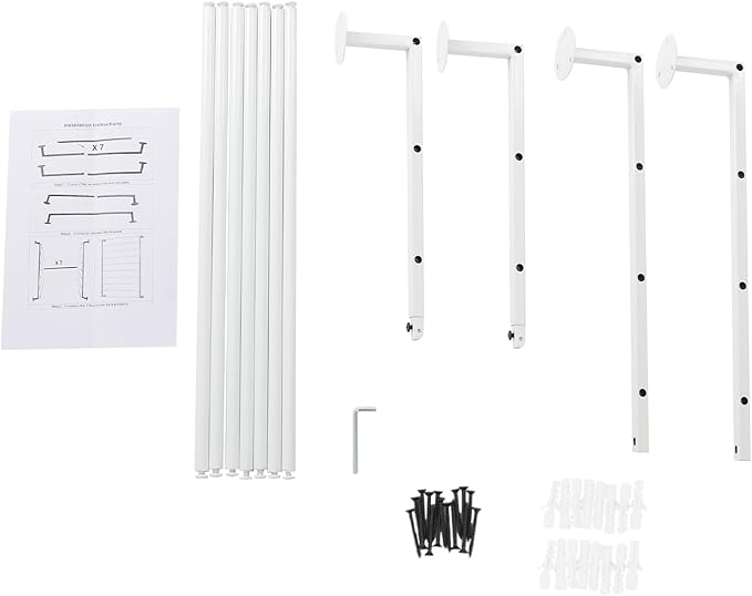 Scarf Organizer, Hijab Organizer, 7 Tier Wall Mounted Ribbon Rack, Ties Silk Scarves Towels Storage Multifunctional Metal Rack, Wall Shelf for Clothing Store, Flower Shop, Home