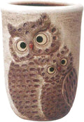 Yamasho Pottery Umbrella Stand, Brown, etc. Approx. Depth 14.2 x Width 11.0 x Height 18.9 inches (36.0 x 28.0 x 48.0 cm), Shigaraki Ware Pair Owl Openwork Umbrella Stand