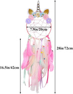 QtGirl Dream Catchers for Kids Unicorn Wall Decor for Girls Bedroom Flower Feather Wall Hanging Decoration