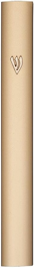 A&S Mezuzot Alumium Mezuzah Case in Silver Shin Design Weatherproof Door Mezuza Judaica Art for Home Blessing (Gold, 7 Inches)