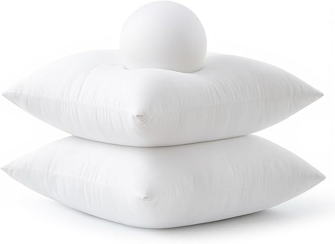 MIULEE Throw Pillows Inserts, Pack of 4 20x20 Inch 100% Virgin Fiber Filling Bed Couch Pillows