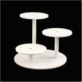White Risers for Display Frosted Acrylic Table Display Stand for Figure and Succulent Plants Small Round Risers for Decor 3 Tier 1 Pack