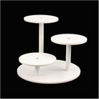 White Risers for Display Frosted Acrylic Table Display Stand for Figure and Succulent Plants Small Round Risers for Decor 3 Tier 1 Pack