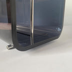 Magazine Holder, Brown Clear Acrylic with Stainless Steel Handle, Tabletop Display Stand (Black Transparent)