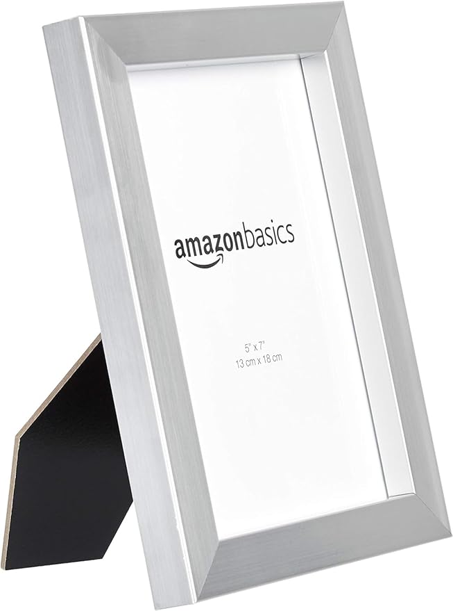 Amazon Basics Rectangular Photo Picture Frame 5" x 7" Pack of 2 & Command Medium Picture Hanging Strips